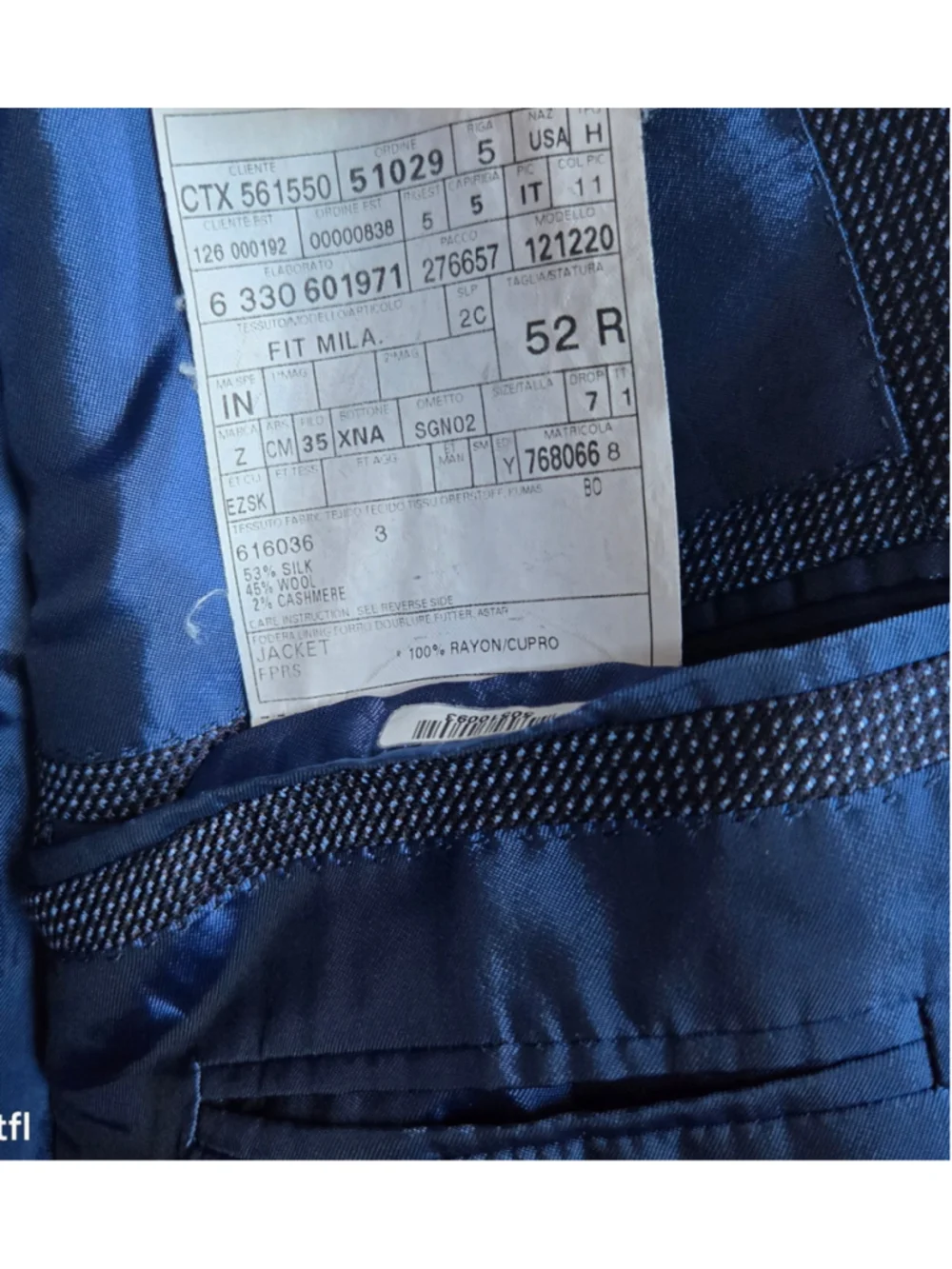 Ermenegildo Zegna Electric Blue Black Wool Blazer Italy 52R US42R